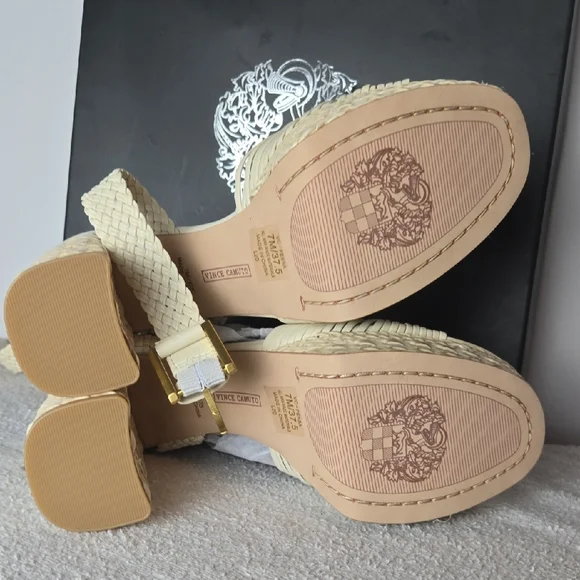 Vince Camuto Beige Woven Platform Sandals - Picture 7 of 10